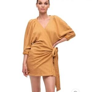 NWT XS Tan Bresson Wrap Dress in Iced Coffee by N:Philanthropy